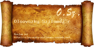 Olsovszky Szilamér névjegykártya